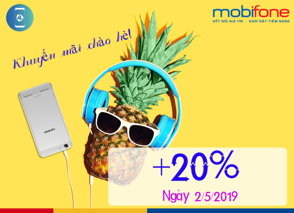 khuyến mãi mobifone 20% ngày 2/5/2019